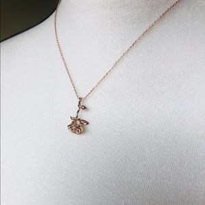 Gold 3D hanging 🥀 necklace.